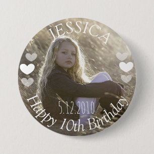 Badge Rond 7,6 Cm Bouton Fille d'anniversaire