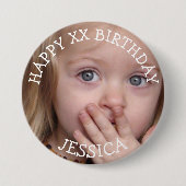Badge Rond 7,6 Cm Bouton Fille d'anniversaire personnalisé (Devant)