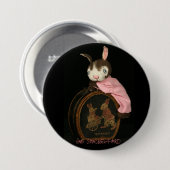 Badge Rond 7,6 Cm BOUTON Fleur de LAPIN de janv. Shackelford (Devant & derrière)