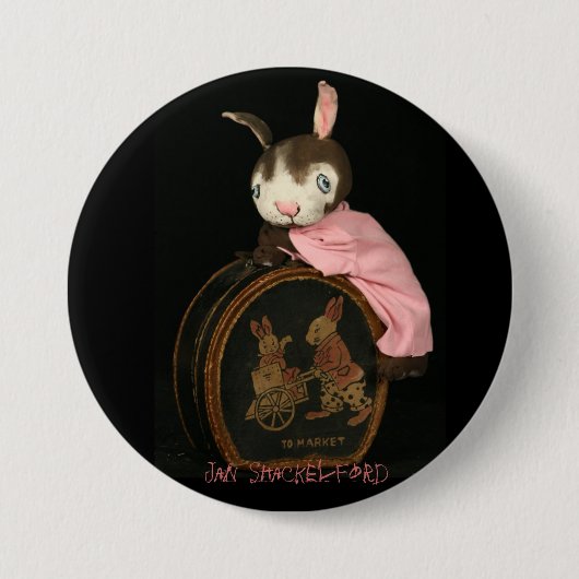 Badge Rond 7,6 Cm BOUTON Fleur de LAPIN de janv. Shackelford (Devant)