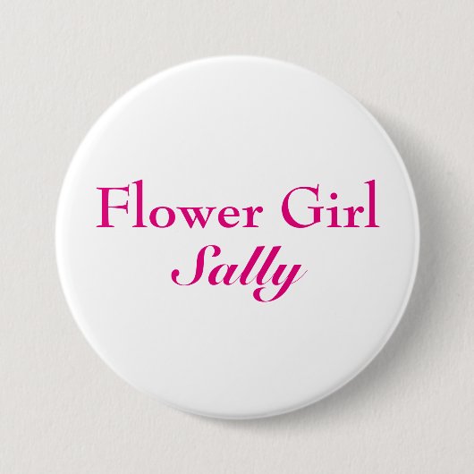 Badge Rond 7,6 Cm Bouton Fleur Rose (Devant)