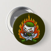 Badge Rond 7,6 Cm Bouton Flippy de tatouage de flamme (Devant & derrière)
