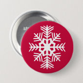 Badge Rond 7,6 Cm Bouton Flocon de neige (Devant & derrière)