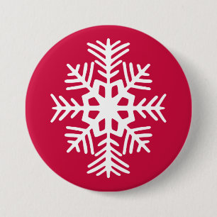 Badge Rond 7,6 Cm Bouton Flocon de neige