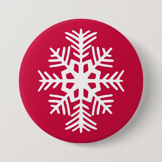 Badge Rond 7,6 Cm Bouton Flocon de neige (Devant)
