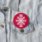 Badge Rond 7,6 Cm Bouton Flocon de neige (En situation)