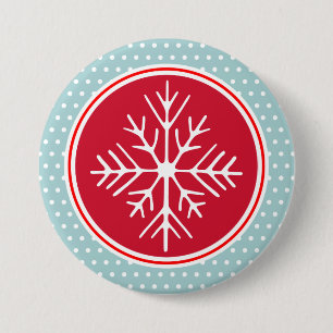 Badge Rond 7,6 Cm Bouton Flocon de neige