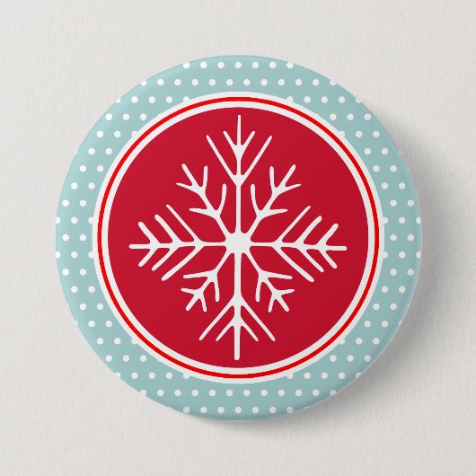 Badge Rond 7,6 Cm Bouton Flocon de neige (Devant)