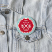 Badge Rond 7,6 Cm Bouton Flocon de neige (En situation)
