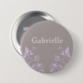 Badge Rond 7,6 Cm Bouton floral papillon Lilac (Devant & derrière)