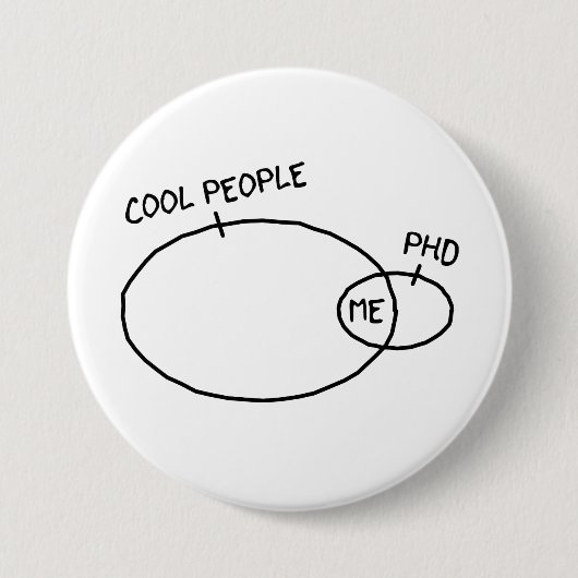 Badge Rond 7,6 Cm Bouton frais de PhD (Devant)
