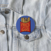 Badge Rond 7,6 Cm Bouton Fries Avant les garçons (En situation)