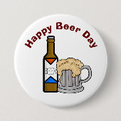 Badge Rond 7,6 Cm Bouton Fun Beer Day (Devant)