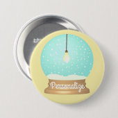 Badge Rond 7,6 Cm Bouton globe de neige de l'ampoule suspendue (Devant & derrière)