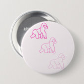Badge Rond 7,6 Cm Bouton Gorilla rose (Devant & derrière)