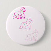 Badge Rond 7,6 Cm Bouton Gorilla rose (Devant)