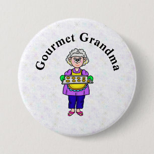 Badge Rond 7,6 Cm Bouton Grand-mère gourmet