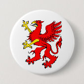 Badge Rond 7,6 Cm Bouton Griffin rouge (Devant)
