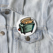 Badge Rond 7,6 Cm Bouton grille (En situation)