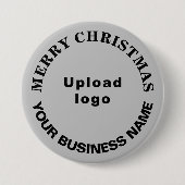 Badge Rond 7,6 Cm Bouton Gris Noël Business Round Shape (Devant)