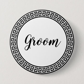 Badge Rond 7,6 Cm Bouton Groom