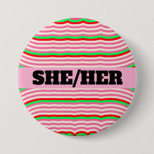 BADGE ROND 7,6 CM BOUTON GROS ELLE SON PRONOM