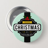 Badge Rond 7,6 Cm Bouton Gros voeux de Noël (Devant & derrière)