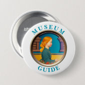 Badge Rond 7,6 Cm Bouton Guide du musée (Devant & derrière)