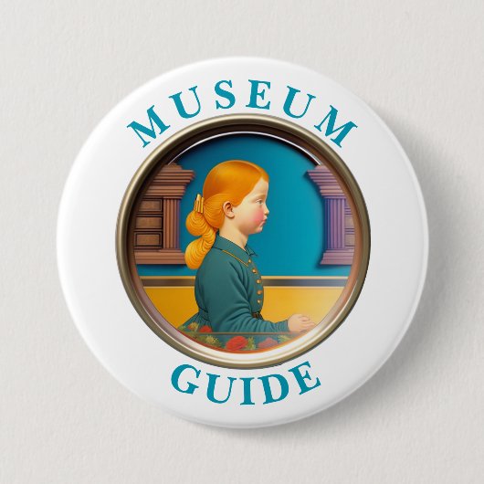Badge Rond 7,6 Cm Bouton Guide du musée (Devant)
