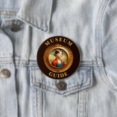 Badge Rond 7,6 Cm Bouton Guide du musée (En situation)