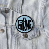 Badge Rond 7,6 Cm Bouton Hanoukka, Jeu sur le Dreidel noir (En situation)