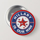 Badge Rond 7,6 Cm Bouton Hillary Clinton 2016 (Devant & derrière)