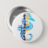 Badge Rond 7,6 Cm Bouton hippocampe (Devant & derrière)
