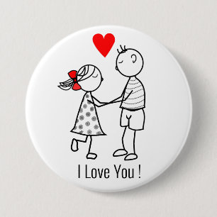 Badge Rond 7,6 Cm Bouton I Lote You avec Couple mignon - Personnalis