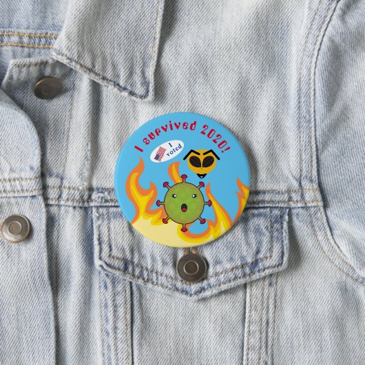 Badge Rond 7,6 Cm Bouton I Survived 2020 (En situation)