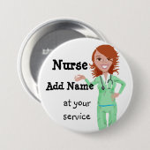 Badge Rond 7,6 Cm Bouton infirmière personnalisée (Devant & derrière)