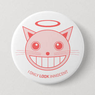 Badge Rond 7,6 Cm Bouton innocent de chat