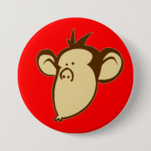 Badge Rond 7,6 Cm Bouton insolent de singe