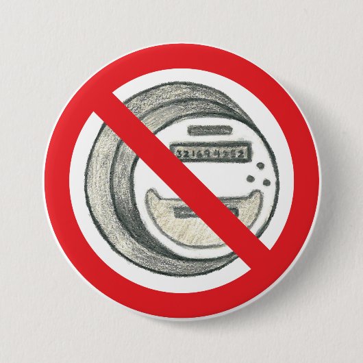 Badge Rond 7,6 Cm Bouton intelligent de mètres d'interdiction (Devant)