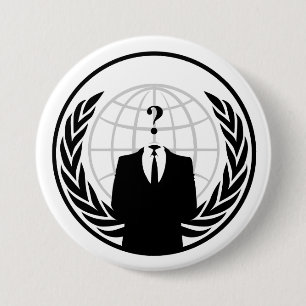 Badge Rond 7,6 Cm Bouton international anonyme