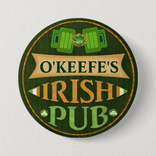 Badge Rond 7,6 Cm Bouton irlandais de Pub du jour de St Patrick