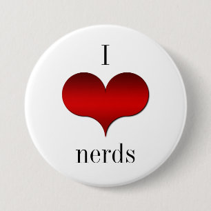 Badge Rond 7,6 Cm Bouton J'aime (coeur) Nerds