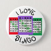 Badge Rond 7,6 Cm Bouton J'aime les cartes BINGO (Devant)