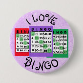 Badge Rond 7,6 Cm Bouton J'aime les cartes BINGO (Devant)