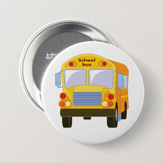 Badge Rond 7,6 Cm Bouton jaune d'autobus scolaire (Devant & derrière)