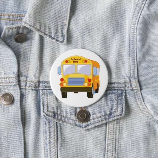 Badge Rond 7,6 Cm Bouton jaune d'autobus scolaire (En situation)
