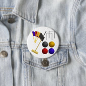 Badge Rond 7,6 Cm Bouton Jeu De Croquet (En situation)