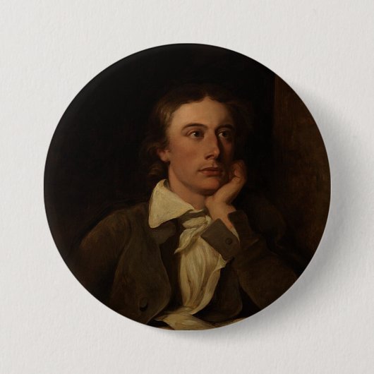 Badge Rond 7,6 Cm Bouton John Keats (Devant)