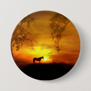 Badge Rond 7,6 Cm Bouton Joli Cheval