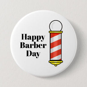 Badge Rond 7,6 Cm Bouton Jour du Barbier